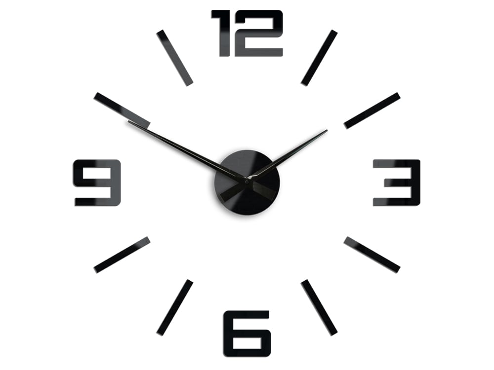 Moderné nástenné hodiny SILVER XL BLACK black