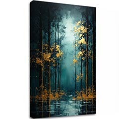 Moderný nástenný dekor Zlatá listová fantázia - PREMIUM ART