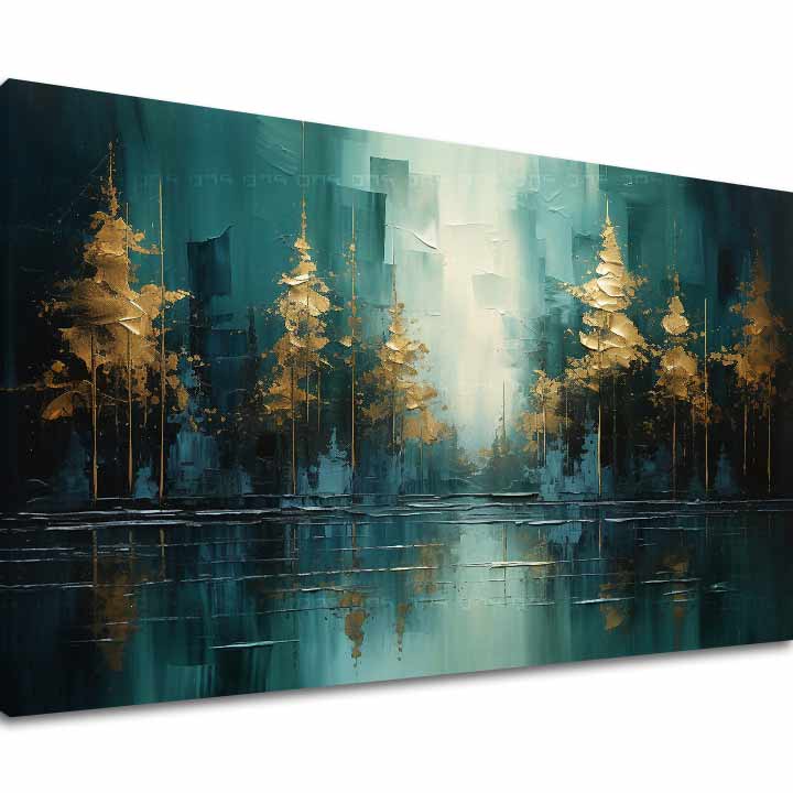 E-shop Moderný umelecký obraz Zlatý odlesk lesa - PREMIUM ART