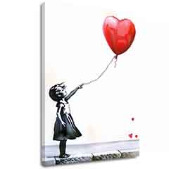 Obraz Heart Balloon Girl | Talianske plátno | rôzne rozmery