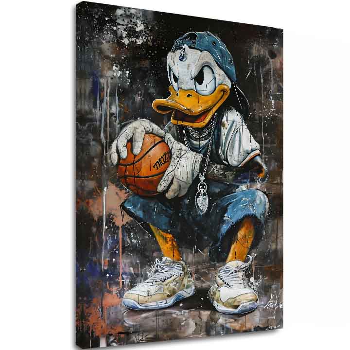 Obraz LeBron Duck na plátne | Maľovaná štruktúra | 80x120 cm