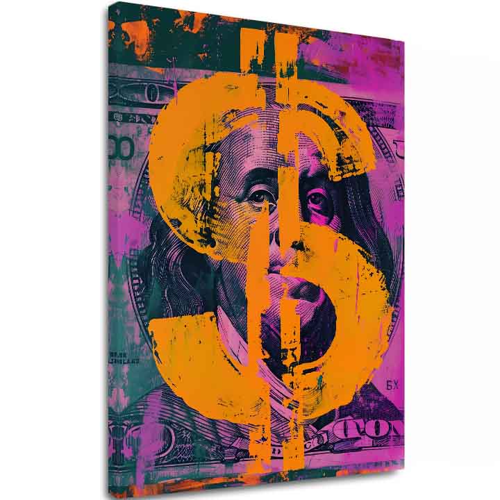 Obraz Money Benjamin na plátne | Maľovaná štruktúra | 80x120 cm