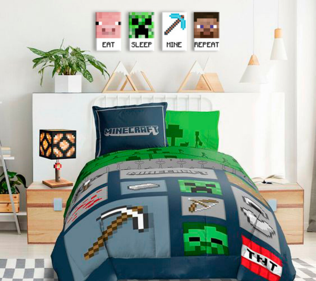 E-shop Minecraft obraz - Najlepšie postavičky na plátne - Eat, Sleep, Mine, Repeat