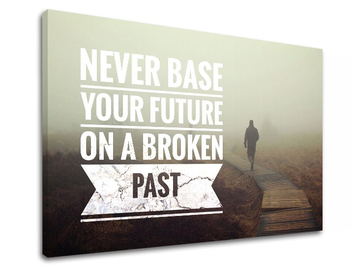 Motivačný obraz na stenu Never base your future_001