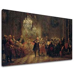 Obraz na plátne Adolph Menzel - Frederick Veľký hrá na flaute v Sanssouci