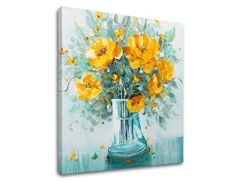 Obraz na plátne KVETY VO VÁZE  Zľava 60 % 80x80 cm