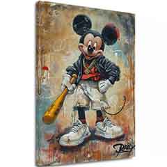 Obraz Street Mickey na plátne | Maľovaná štruktúra