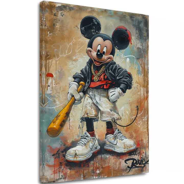Obraz Street Mickey na plátne | Maľovaná štruktúra