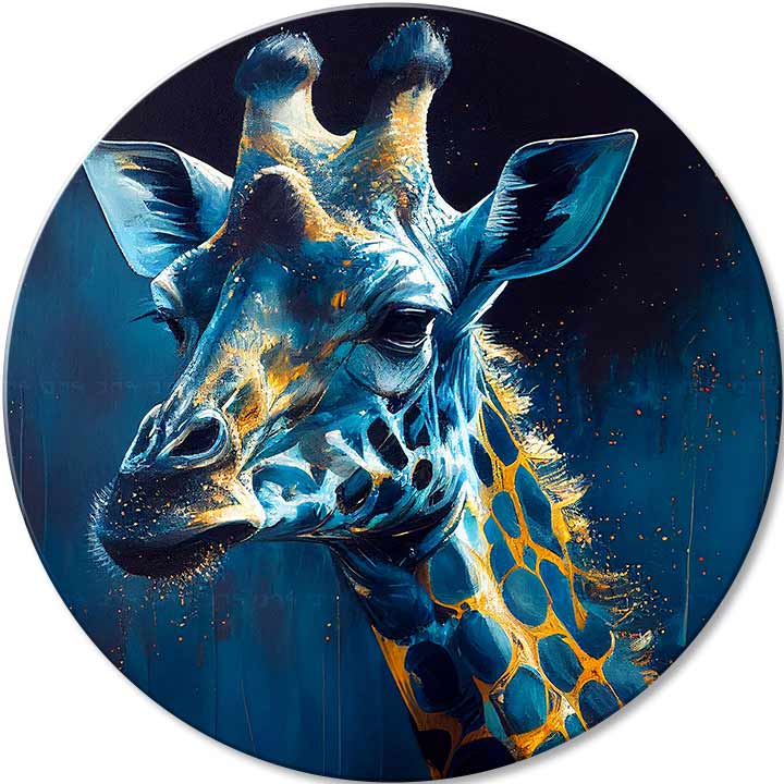 E-shop Okrúhle obrazy s akrylom Nočná aura žirafy | different dimensions