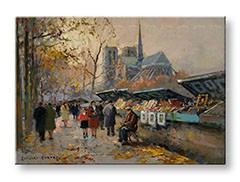 Obraz na plátne BOOK SELLERS ALONG THE SEINE – Edouard Leon Cortes 