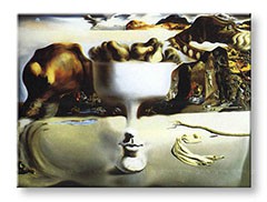 Obraz na plátne APPARITION ON FACE AND FRUIT DISH ON A BEACH – Salvador Dalí RE