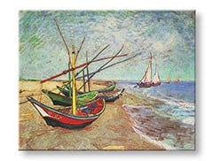 Obraz na plátne FISHING BOATS ON THE BEACH AT SAINTS-MARIES – Vincent van Gogh R