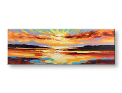 Maľovaný obraz na stenu ZÁPAD SLNKA  150x50 cm