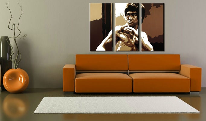 E-shop Ručne maľovaný POP Art obraz AL Bruce Lee 120x80 cm