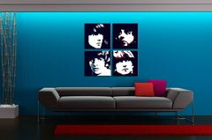 Ručne maľovaný POP Art obraz Beatles 100x100 cm