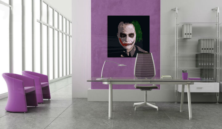 Ručne maľovaný POP Art obraz JOKER 100x100 cm