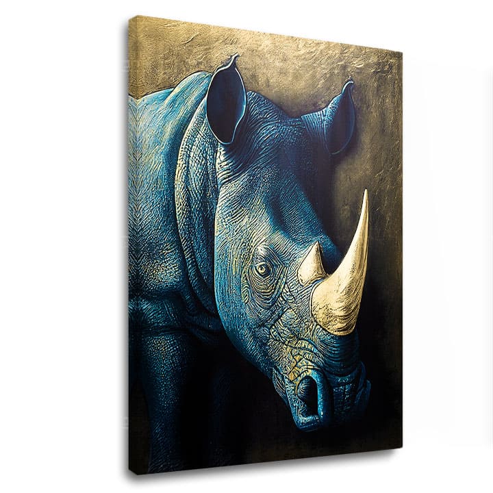 Zlatý dotyk na plátne Rhino's Armor of the Savanna